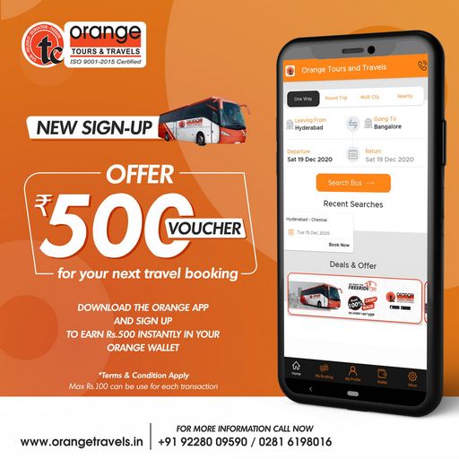 Online Bus Ticket Booking, Route, Time Schedule Orange Travels
